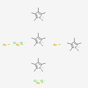 molecular formula C40H60Cl4Ru4 B1169057 Chloro(pentamethylcyclopentadienyl)ruthenium(II) tetramer CAS No. 113860-07-4