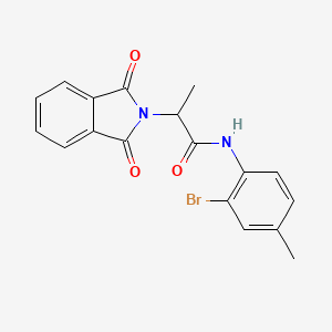 molecular formula C18H15BrN2O3 B11690659 N-(2-bromo-4-methylphenyl)-2-(1,3-dioxo-1,3-dihydro-2H-isoindol-2-yl)propanamide 