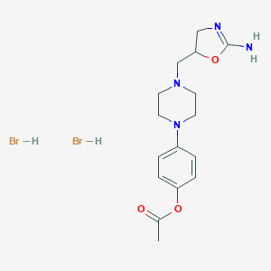 [4-[4-[(2-amino-4,5-dihydro-1,3-oxazol-5-yl)methyl]piperazin-1-yl]phen yl] acetate dihydrobromide