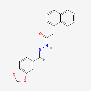 molecular formula C20H16N2O3 B11691749 N'-(1,3-Benzodioxol-5-ylmethylene)-2-(1-naphthyl)acetohydrazide 