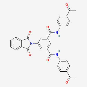 molecular formula C32H23N3O6 B11692083 N,N'-bis(4-acetylphenyl)-5-(1,3-dioxo-1,3-dihydro-2H-isoindol-2-yl)benzene-1,3-dicarboxamide 