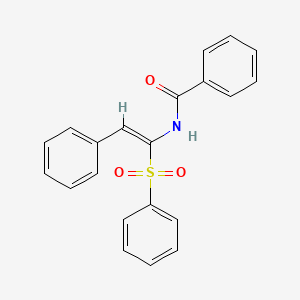 molecular formula C21H17NO3S B11692136 N-[(Z)-2-phenyl-1-(phenylsulfonyl)ethenyl]benzamide 