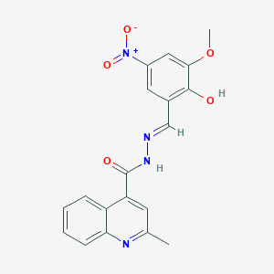 molecular formula C19H16N4O5 B11692674 N'-[(E)-(2-hydroxy-3-methoxy-5-nitrophenyl)methylidene]-2-methylquinoline-4-carbohydrazide 