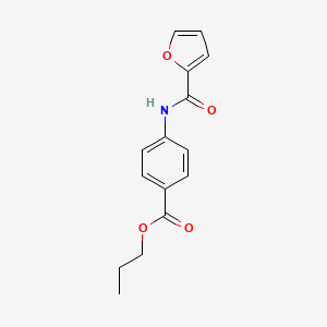 molecular formula C15H15NO4 B11692857 Propyl 4-(furan-2-amido)benzoate 