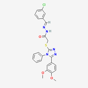 molecular formula C25H22ClN5O3S B11692949 N'-[(E)-(3-chlorophenyl)methylidene]-2-{[5-(3,4-dimethoxyphenyl)-4-phenyl-4H-1,2,4-triazol-3-yl]sulfanyl}acetohydrazide 