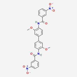molecular formula C28H22N4O8 B11693037 N,N'-(3,3'-dimethoxybiphenyl-4,4'-diyl)bis(3-nitrobenzamide) 