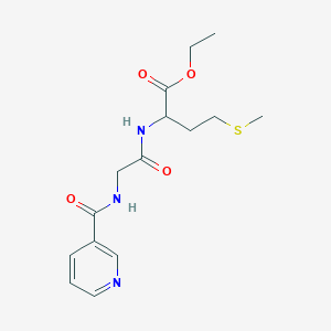 molecular formula C15H21N3O4S B11693099 ethyl N-(pyridin-3-ylcarbonyl)glycylmethioninate 