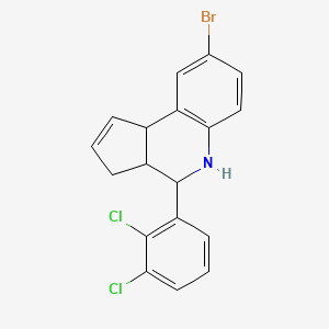molecular formula C18H14BrCl2N B11693185 8-bromo-4-(2,3-dichlorophenyl)-3a,4,5,9b-tetrahydro-3H-cyclopenta[c]quinoline CAS No. 353484-63-6