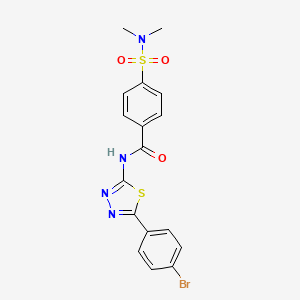 molecular formula C17H15BrN4O3S2 B11693198 N-[5-(4-bromophenyl)-1,3,4-thiadiazol-2-yl]-4-(dimethylsulfamoyl)benzamide 
