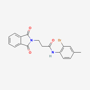 molecular formula C18H15BrN2O3 B11693210 N-(2-bromo-4-methylphenyl)-3-(1,3-dioxoisoindolin-2-yl)propanamide 