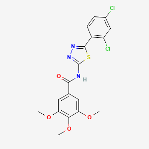molecular formula C18H15Cl2N3O4S B11693287 N-[5-(2,4-dichlorophenyl)-1,3,4-thiadiazol-2-yl]-3,4,5-trimethoxybenzamide 