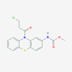 molecular formula C17H15ClN2O3S B11693731 methyl N-[10-(3-chloropropanoyl)phenothiazin-2-yl]carbamate 