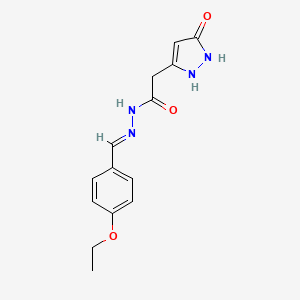 molecular formula C14H16N4O3 B11693859 N'-[(E)-(4-ethoxyphenyl)methylidene]-2-(5-hydroxy-1H-pyrazol-3-yl)acetohydrazide 