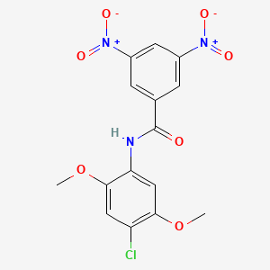 molecular formula C15H12ClN3O7 B11693954 N-(4-chloro-2,5-dimethoxyphenyl)-3,5-dinitrobenzamide 