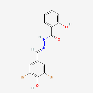 molecular formula C14H10Br2N2O3 B11694129 N'-[(E)-(3,5-dibromo-4-hydroxyphenyl)methylidene]-2-hydroxybenzohydrazide 