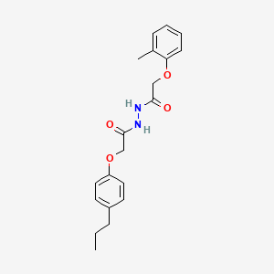 molecular formula C20H24N2O4 B11694204 N'-[2-(2-methylphenoxy)acetyl]-2-(4-propylphenoxy)acetohydrazide 