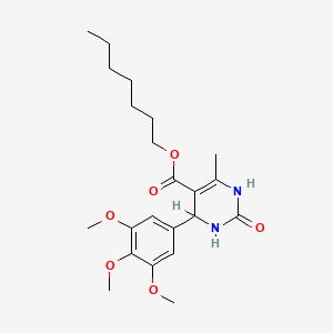 molecular formula C22H32N2O6 B11694280 Heptyl 6-methyl-2-oxo-4-(3,4,5-trimethoxyphenyl)-1,2,3,4-tetrahydropyrimidine-5-carboxylate 