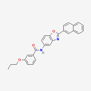 molecular formula C27H22N2O3 B11694488 N-[2-(naphthalen-2-yl)-1,3-benzoxazol-5-yl]-3-propoxybenzamide 