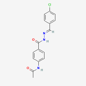 molecular formula C16H14ClN3O2 B11694549 N'-(4-Chlorobenzylidene)-4-acetamidobenzohydrazide 