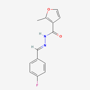 molecular formula C13H11FN2O2 B11694779 N'-[(E)-(4-fluorophenyl)methylidene]-2-methylfuran-3-carbohydrazide 