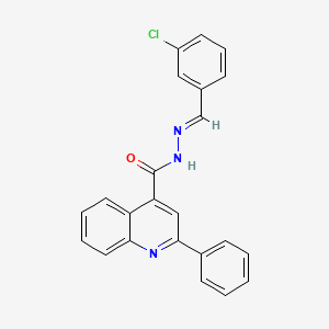 molecular formula C23H16ClN3O B11694934 N'-[(E)-(3-chlorophenyl)methylidene]-2-phenylquinoline-4-carbohydrazide 