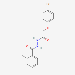 molecular formula C16H15BrN2O3 B11695005 N'-((4-Bromophenoxy)acetyl)-2-methylbenzohydrazide 