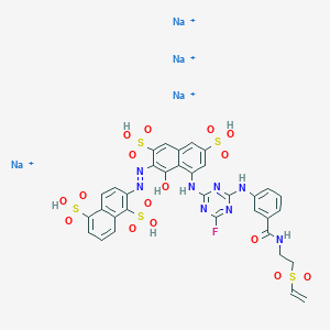 molecular formula C38H81NO4S B1169504 tetrasodium;3-[(1,5-disulfonaphthalen-2-yl)diazenyl]-5-[[4-[3-(2-ethenylsulfonylethylcarbamoyl)anilino]-6-fluoro-1,3,5-triazin-2-yl]amino]-4-hydroxynaphthalene-2,7-disulfonic acid CAS No. 116912-36-8