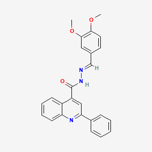 molecular formula C25H21N3O3 B11695459 N'-[(E)-(3,4-dimethoxyphenyl)methylidene]-2-phenyl-4-quinolinecarbohydrazide 