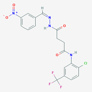 molecular formula C18H14ClF3N4O4 B11695626 N-[2-chloro-5-(trifluoromethyl)phenyl]-4-[(2Z)-2-(3-nitrobenzylidene)hydrazinyl]-4-oxobutanamide 
