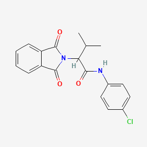 molecular formula C19H17ClN2O3 B11696012 N-(4-chlorophenyl)-2-(1,3-dioxo-2,3-dihydro-1H-isoindol-2-yl)-3-methylbutanamide 