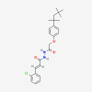 molecular formula C25H31ClN2O3 B11696284 N'-(3-(2-CL-PH)Acryloyl)-2-(4-(1,1,3,3-tetramethylbutyl)phenoxy)acetohydrazide 