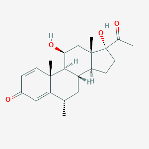 molecular formula C₂₂H₃₀O₄ B116963 17-acetyl-11,17-dihydroxy-6,10,13-trimethyl-7,8,9,11,12,14,15,16-octahydro-6H-cyclopenta[a]phenanthren-3-one CAS No. 6870-94-6