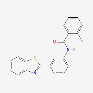molecular formula C22H18N2OS B11696325 N-[5-(1,3-benzothiazol-2-yl)-2-methylphenyl]-2-methylbenzamide CAS No. 329002-76-8