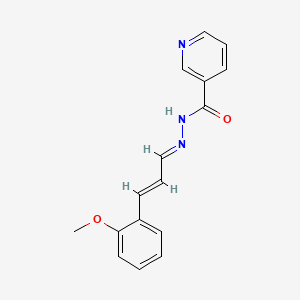 molecular formula C16H15N3O2 B11696347 N'-[(E,2E)-3-(2-methoxyphenyl)-2-propenylidene]nicotinohydrazide 