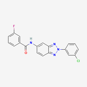molecular formula C19H12ClFN4O B11696663 N-[2-(3-chlorophenyl)-2H-benzotriazol-5-yl]-3-fluorobenzamide 
