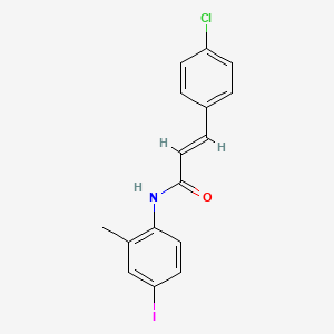 molecular formula C16H13ClINO B11697527 (2E)-3-(4-chlorophenyl)-N-(4-iodo-2-methylphenyl)prop-2-enamide 