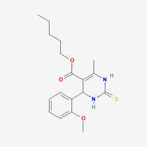 molecular formula C18H24N2O3S B11697528 Pentyl 4-(2-methoxyphenyl)-6-methyl-2-thioxo-1,2,3,4-tetrahydropyrimidine-5-carboxylate 