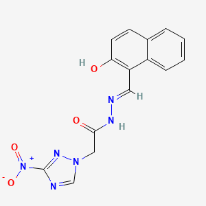 molecular formula C15H12N6O4 B11697613 N'-[(E)-(2-hydroxynaphthalen-1-yl)methylidene]-2-(3-nitro-1H-1,2,4-triazol-1-yl)acetohydrazide 