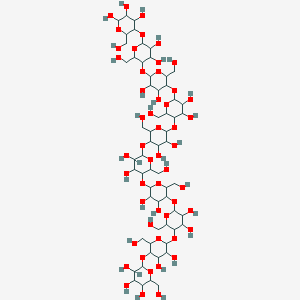 molecular formula C60H102O51 B116981 Hex(?1-4)Hex(?1-4)Hex(?1-4)Hex(?1-4)Hex(?1-4)Hex(?1-4)Hex(?1-4)Hex(?1-4)Hex(?1-4)Hex CAS No. 6082-21-9