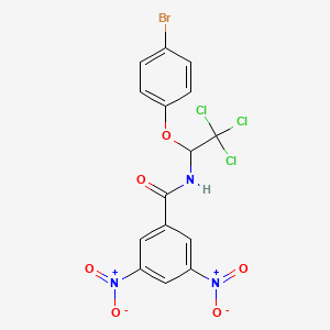 molecular formula C15H9BrCl3N3O6 B11698364 N-[1-(4-bromophenoxy)-2,2,2-trichloroethyl]-3,5-dinitrobenzamide 