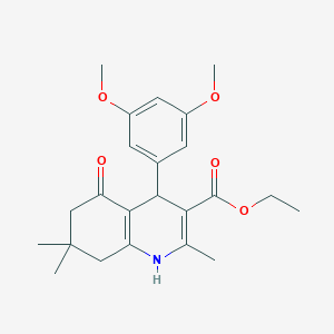 molecular formula C23H29NO5 B11698407 Ethyl 4-(3,5-dimethoxyphenyl)-2,7,7-trimethyl-5-oxo-1,4,5,6,7,8-hexahydroquinoline-3-carboxylate 