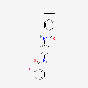 molecular formula C24H23FN2O2 B11698474 N-{4-[(4-tert-butylbenzoyl)amino]phenyl}-2-fluorobenzamide 