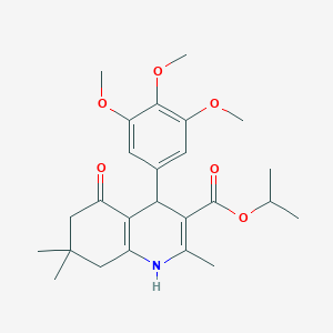 molecular formula C25H33NO6 B11698633 Propan-2-yl 2,7,7-trimethyl-5-oxo-4-(3,4,5-trimethoxyphenyl)-1,4,5,6,7,8-hexahydroquinoline-3-carboxylate 