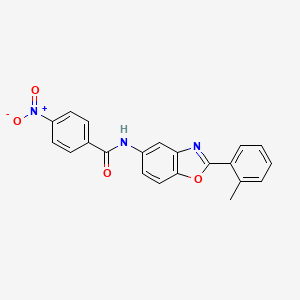 molecular formula C21H15N3O4 B11698776 N-[2-(2-methylphenyl)-1,3-benzoxazol-5-yl]-4-nitrobenzamide 
