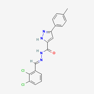 molecular formula C18H14Cl2N4O B11698876 N'-[(E)-(2,3-dichlorophenyl)methylidene]-3-(4-methylphenyl)-1H-pyrazole-5-carbohydrazide 