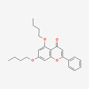 molecular formula C23H26O4 B11698919 5,7-dibutoxy-2-phenyl-4H-chromen-4-one 