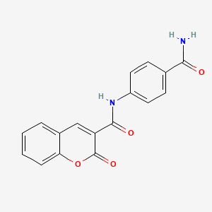 molecular formula C17H12N2O4 B11699234 4-[(2-Oxochromen-3-yl)carbonylamino]benzamide 