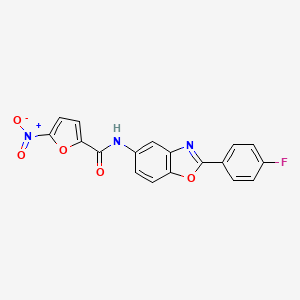 molecular formula C18H10FN3O5 B11699238 N-[2-(4-fluorophenyl)-1,3-benzoxazol-5-yl]-5-nitrofuran-2-carboxamide 