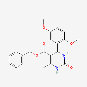 molecular formula C21H22N2O5 B11699245 Benzyl 4-(2,5-dimethoxyphenyl)-6-methyl-2-oxo-1,2,3,4-tetrahydropyrimidine-5-carboxylate 