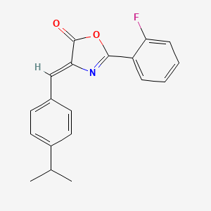 molecular formula C19H16FNO2 B11699256 (4Z)-2-(2-fluorophenyl)-4-[4-(propan-2-yl)benzylidene]-1,3-oxazol-5(4H)-one 